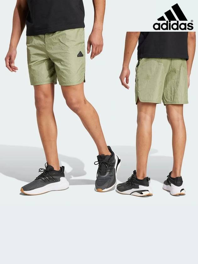 아디다스 반바지 로고 패치 우븐 쇼츠 텐트그린