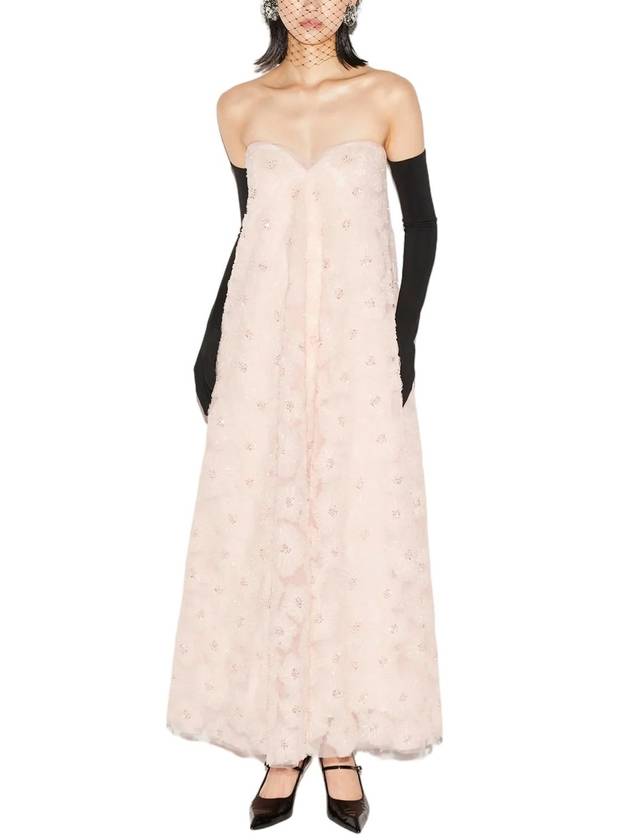 VIVIA PINK GOWN EMBROIERED TULLE