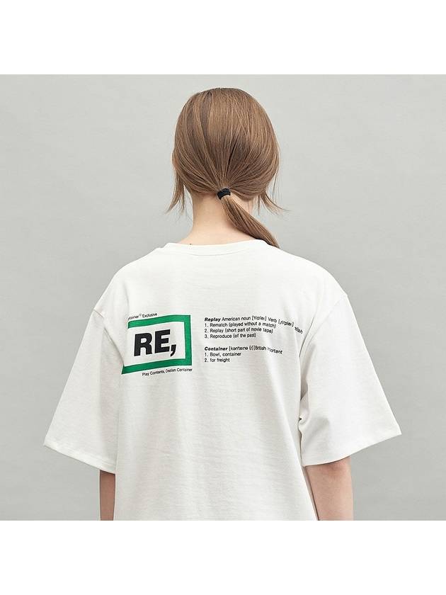 리플레이컨테이너 RE 렉탱글 반팔 티셔츠 화이트 그린