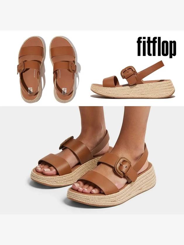 핏플랍 샌들 F모드 스트랩 버클 가죽 플랫폼 신발 라이트탄