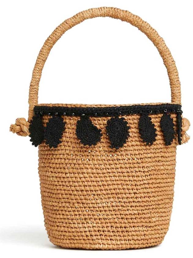 Alanui Paisley rafia basket bag