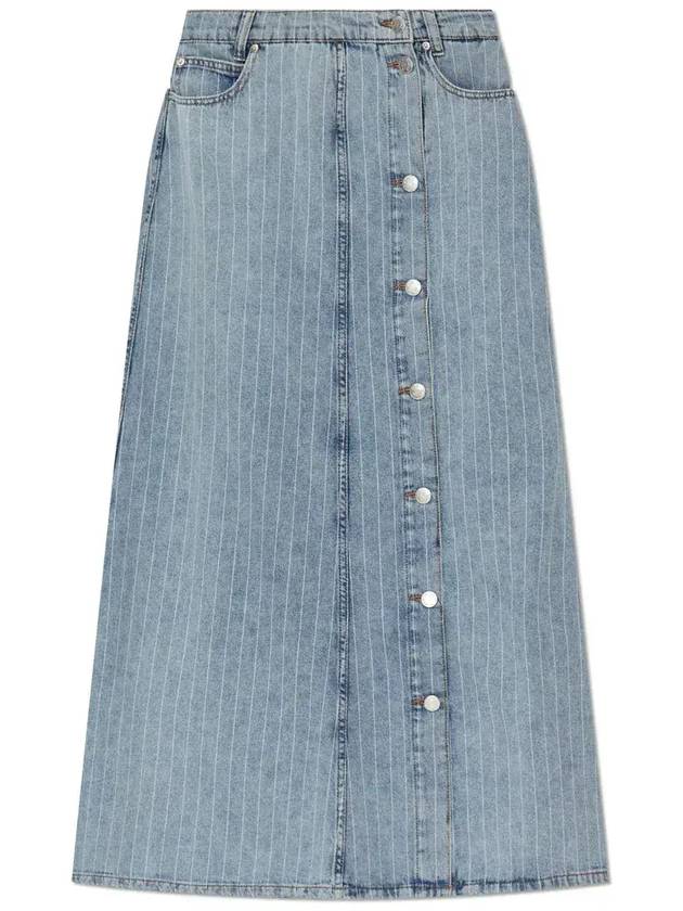 문테 버튼 프런트 A라인 스커트 2441214244050_LIGHTBLUE