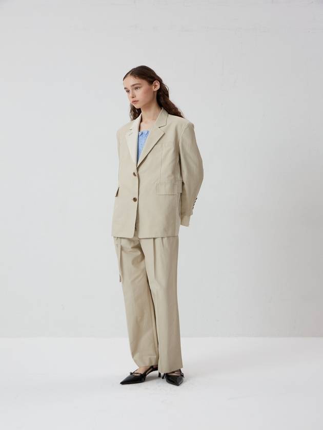 코튼 와이드 핀턱 팬츠 CREAM