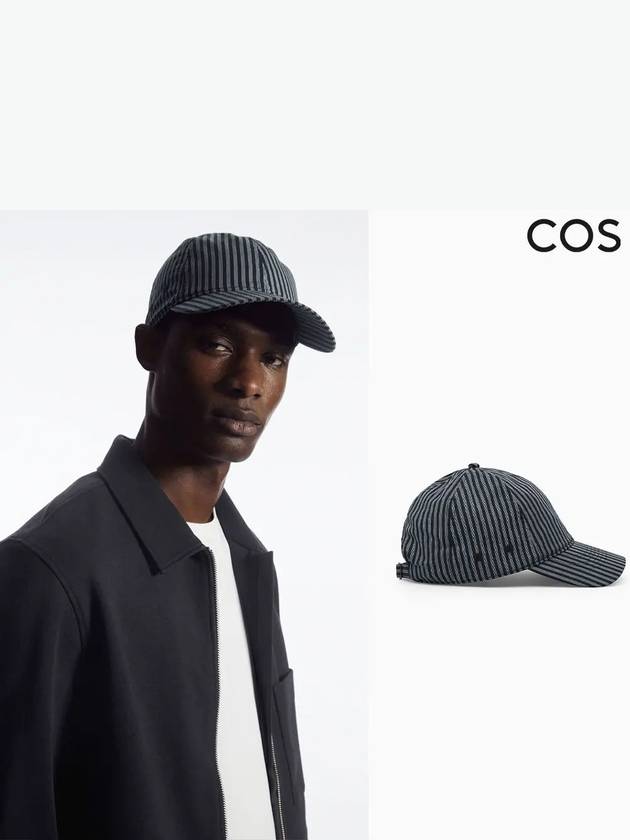 코스 남성 스트라이프 베이스 볼캡 야구 모자 네이비