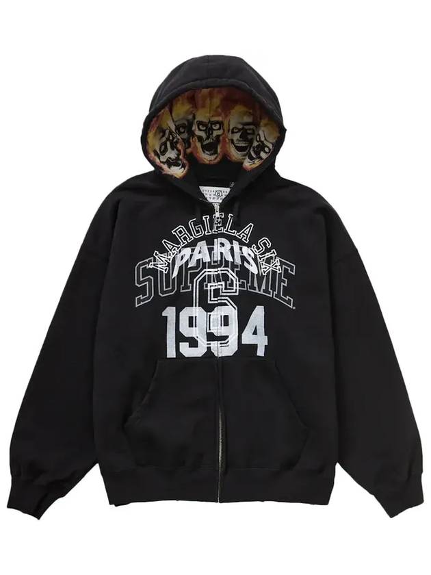 슈프림 MM6 메종 마르지엘라 집업 후드 스웨트셔츠 블랙