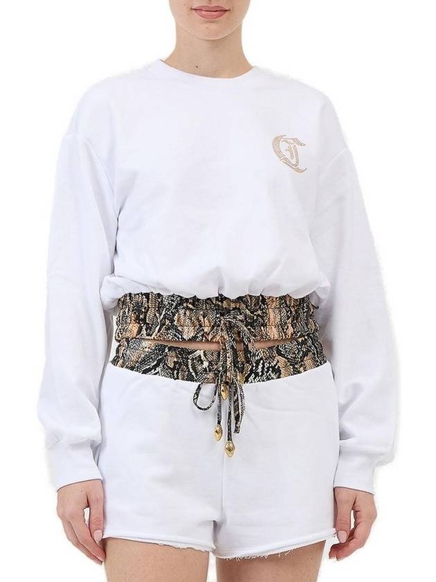 저스트 카발리 로고 장식 크루넥 스웨트셔츠