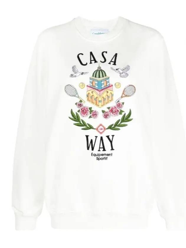 카사블랑카 WF23JTP00114CASAWAY 로고 자수 맨투맨티 화이트 CASABLANCA