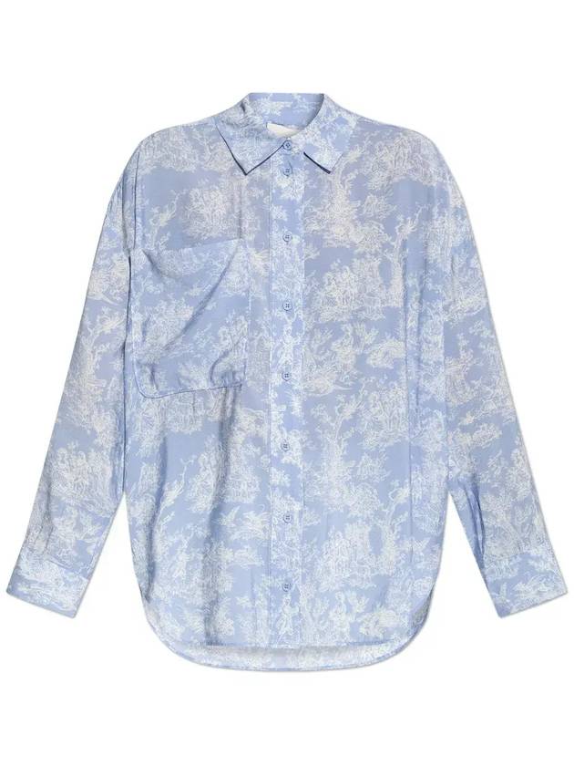 Munthe 클래식 프린트 버튼업 탑 2511025251200_LIGHTBLUE