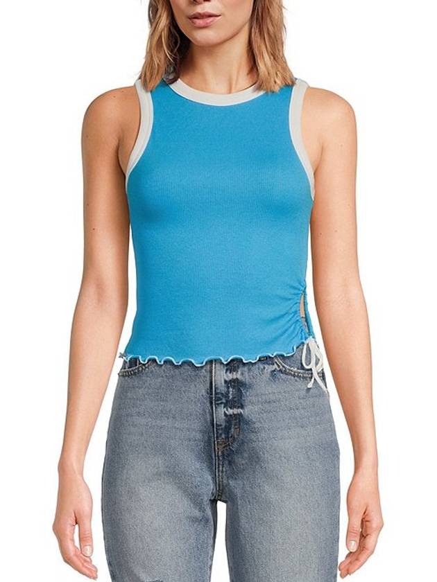 circus ny by sam edelman mesa 비대칭 밑단 메시 탱크탑 수영 모자 브라이트 화이트 circus ny by sam edelman mesa asymmetrical hem mesh tank top Swim Cap Bright White