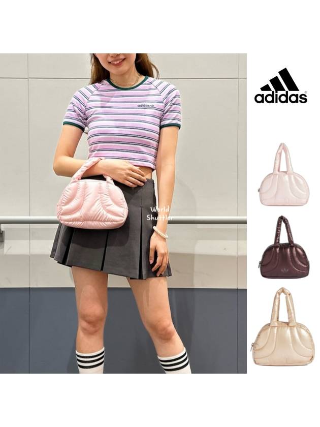 24SS 아디다스 미니 메탈릭 볼링백 퀼팅 패딩백