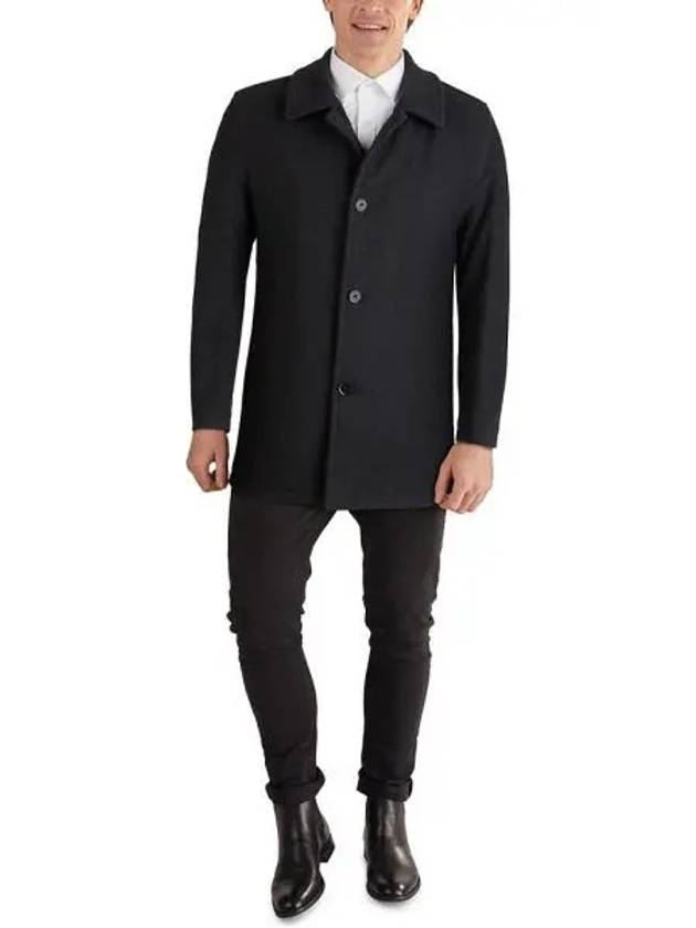 콜한 맨즈 클래식핏 카 코트 with 인조 레더 가죽 트림 차콜 7034080