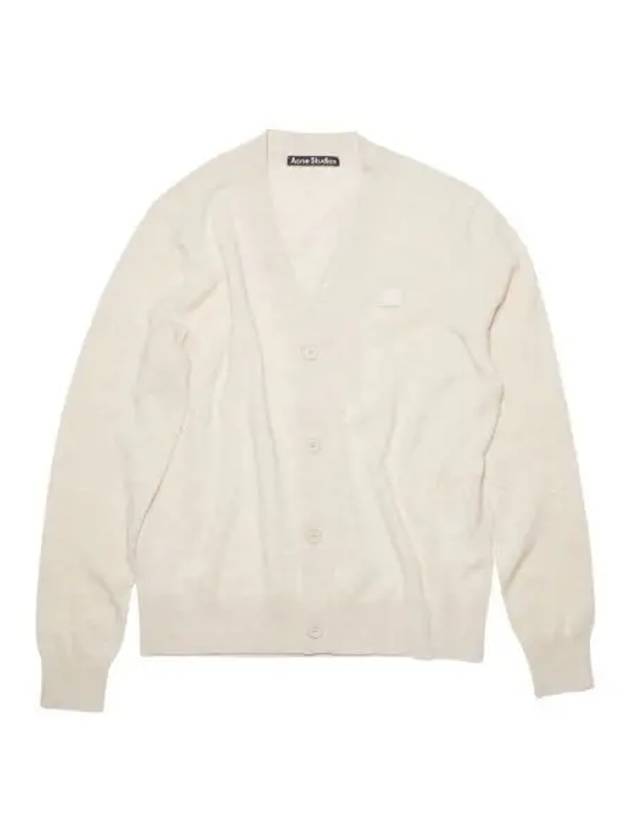 아크네 스튜디오 케베 페이스 브이넥 가디건 오트밀 멜란지 Acne Studios Keve Face V Neck Cardigan Oatmeal Melange