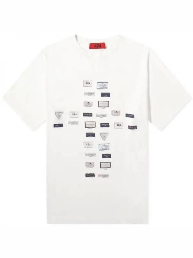 맨즈 424 Cross Logo T Shirt White