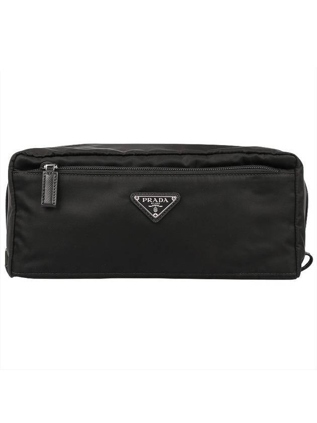 프라다 삼각 로고 코스메틱 파우치 백 블랙