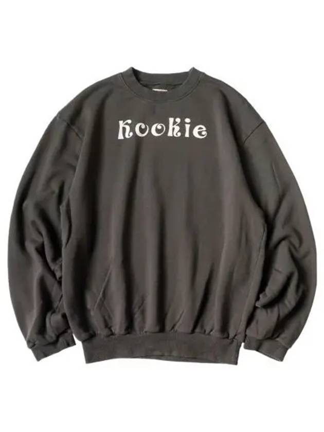 캐피탈 30 플리스 크루 스웨트셔츠 쿠키 패치 잉크 블랙 Kapital 30 Fleece Crew Sweatshirt Kookie Patch Ink Black