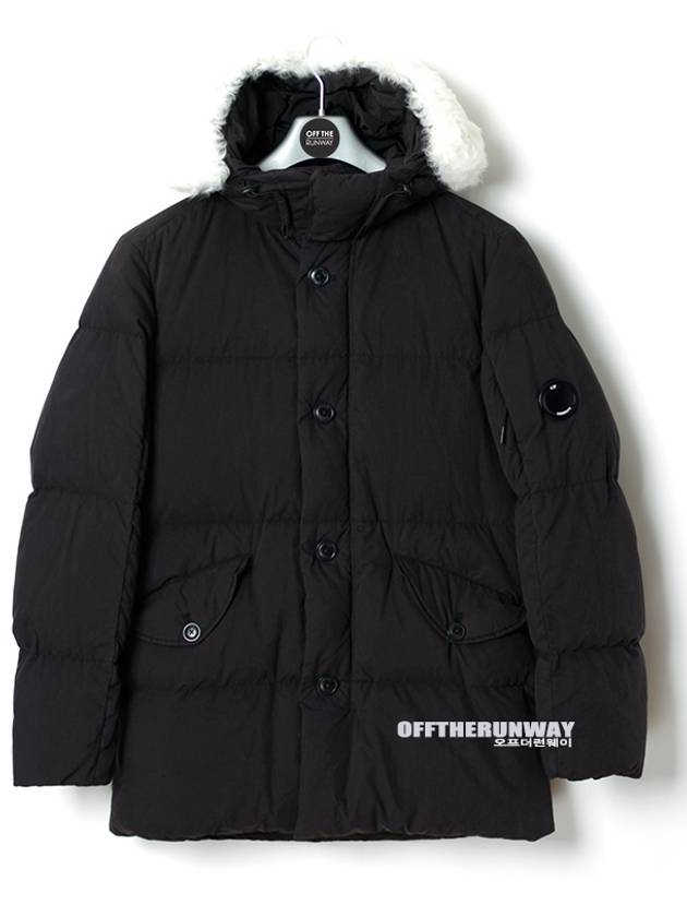 CP 컴퍼니 남성용 와펜 양모퍼 패딩자켓 블랙 05CMOW187A 005085G 392