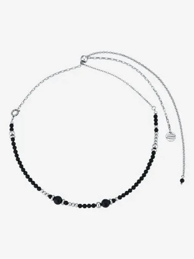 센티멍 넘버 333 블랙 진주 네클리스 실버 Sentiments No.333 Black Pearl Necklace Silver