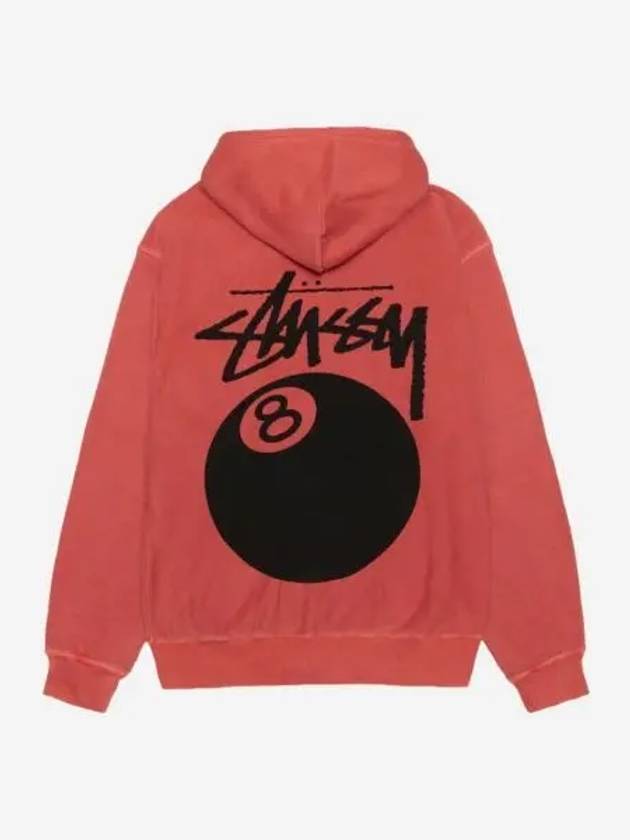 스투시 8볼 피그먼트 다이드 집 후드 구아바 Stussy 8 Ball Pigment Dyed Zip Hoodie Guava