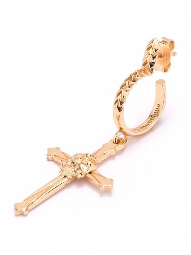 엠마누엘레 비꼬끼 크로스 싱글 귀걸이 골드