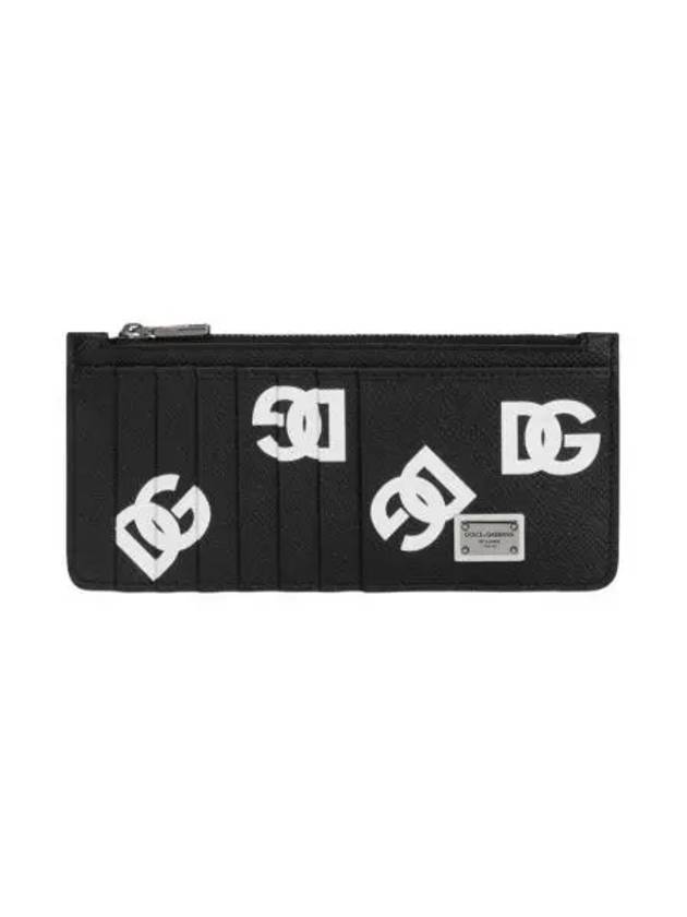 돌체 앤 가바나 올오버 DG 프린트 카프스킨 버티컬 카드 홀더 멀티컬러 Dolce & Gabbana Calfskin Vertical Card Holder with All Over DG Print Mulricolor