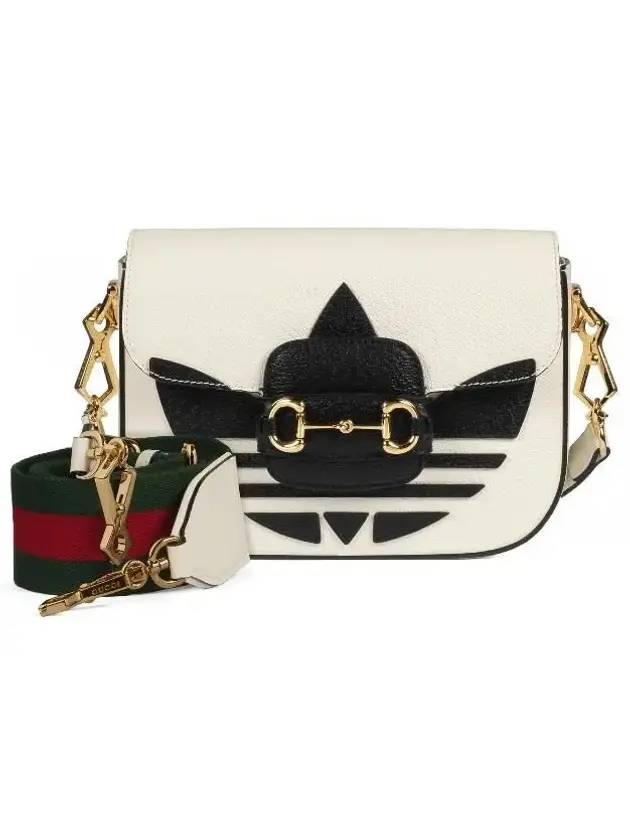 구찌 X 아디다스 홀스빗 1955 미니 크로스 백 화이트 블랙