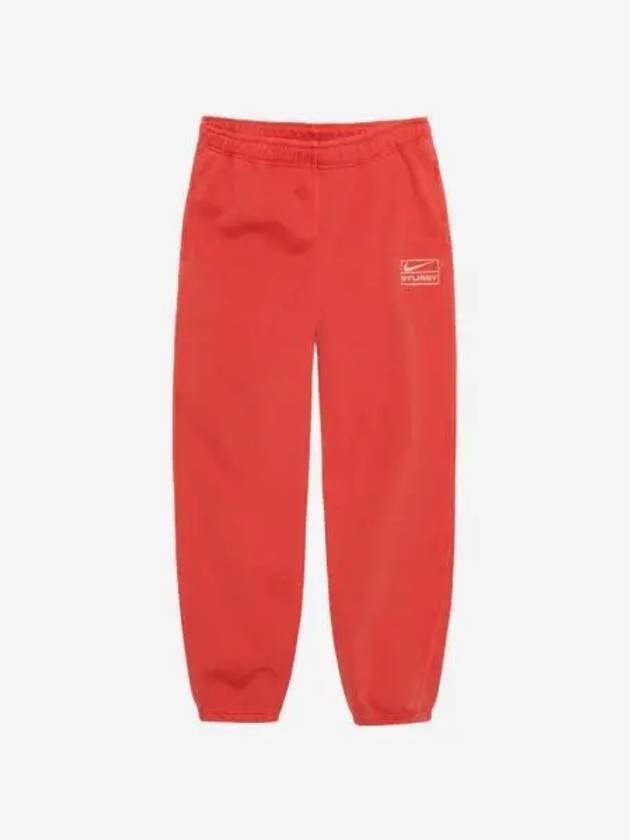 나이키 x 스투시 피그먼트 다이드 플리스 팬츠 하바네로 레드 FJ9157 642 Nike x Stussy Pigment Dyed Fleece Pants Habanero Red FJ9157 642