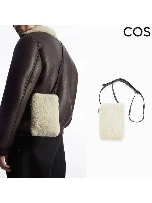 코스 가방 남성 시어링 털 플리스 크로스바디 숄더백 아이보리