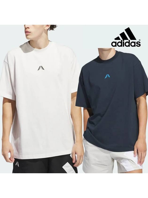 아디다스 반팔 AE 파운데이션 탑 티셔츠 클라우드화이트 오로라잉크