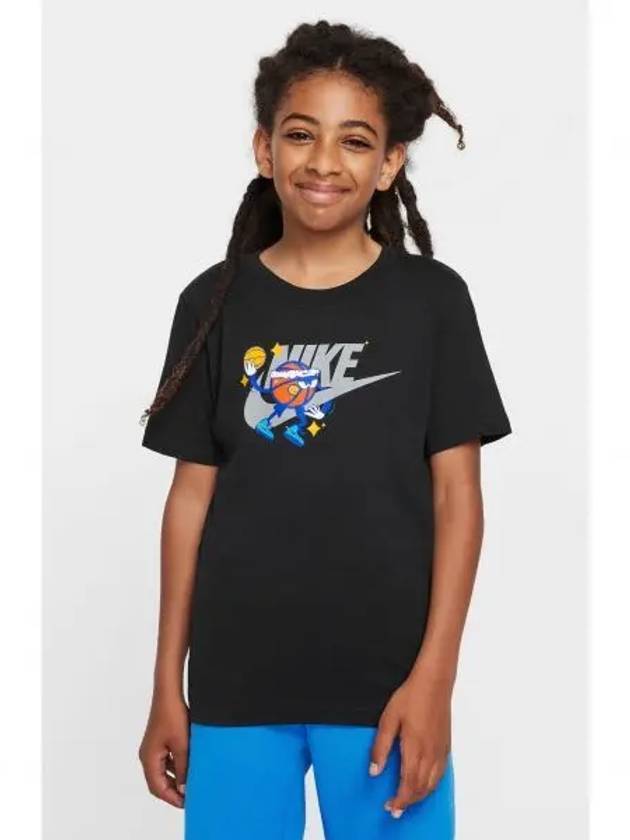 키즈 나이키 키즈 스포츠웨어 코튼 그래픽 티셔츠 블랙 10458191