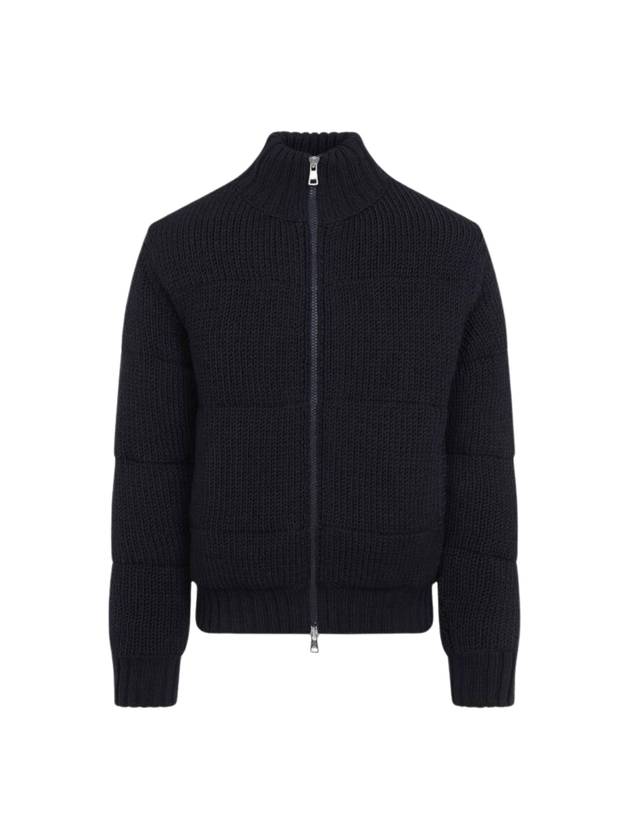 몽클레르 패딩 울 집업 가디건 네이비