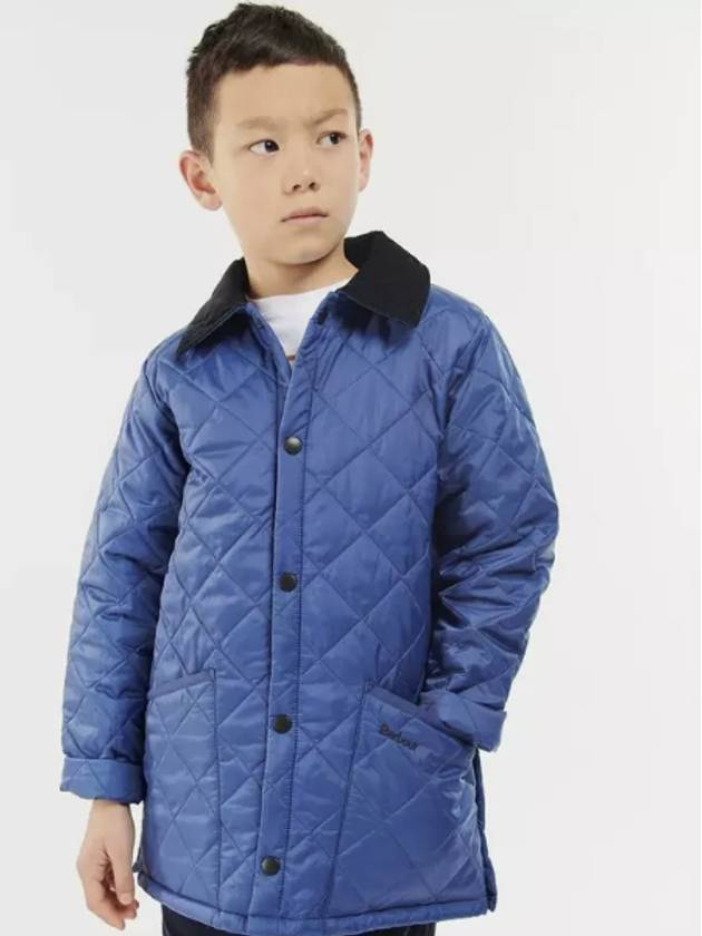 바버 키즈 퀼팅 자켓 CQU0047 블루 L 10 11Y XL 12 13Y