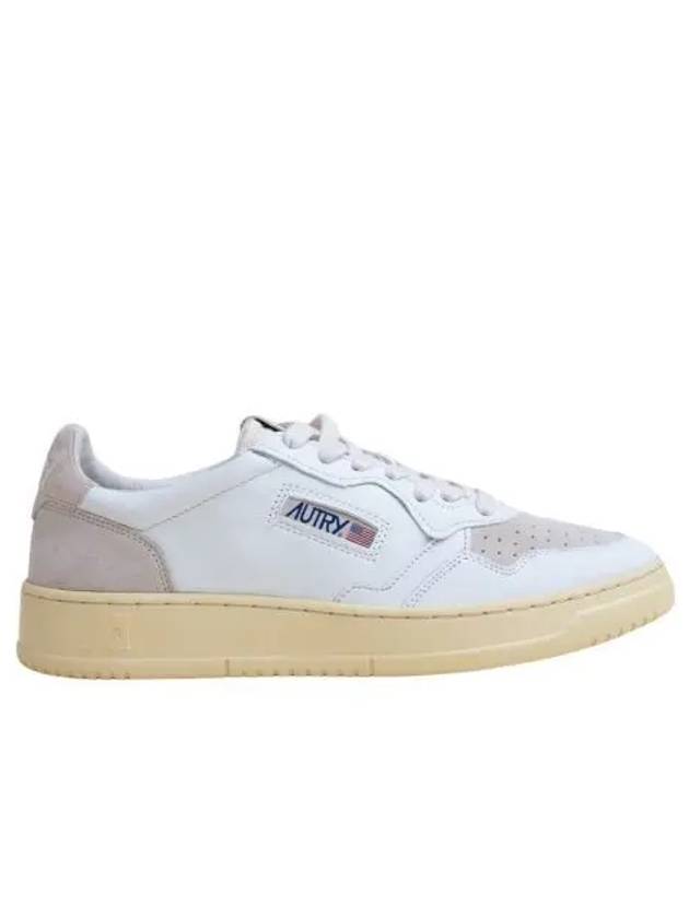 오트리 메달리스트 로우 스웨이드 스니커즈 화이트 샌드 브라운 Autry Medalist Low Suede Sneakers White Sand Brown
