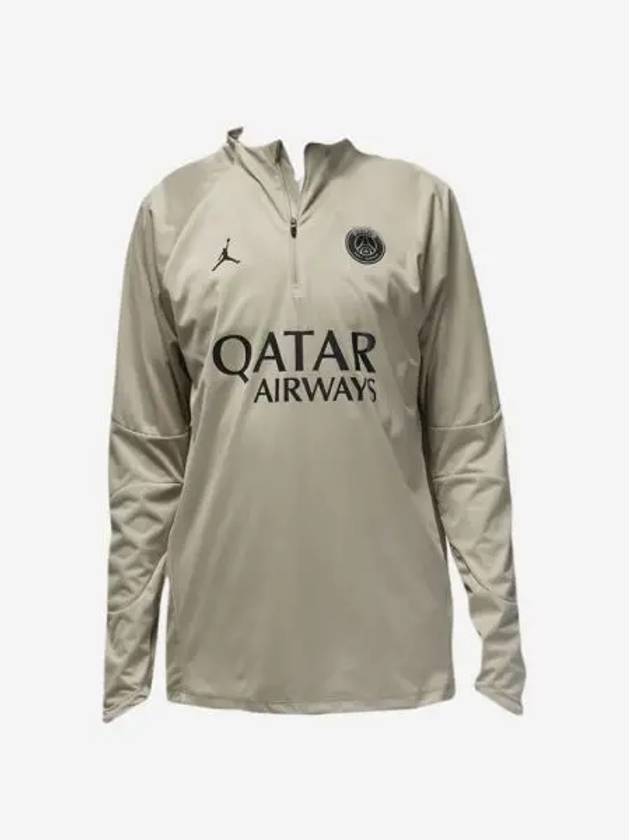 조던 x 파리 생제르맹 스트라이크 스톰핏 윈터 워리어 써드 드릴 탑 스톤 블랙 Jordan x Paris Saint Germain Strike Storm Fit Winter Warrior Third Soccer Drill Top Stone Black