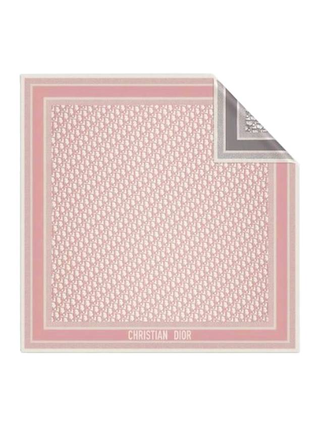 디올 오블리크 디올트윈 스퀘어 실크 트윌 스카프 로즈 그레이