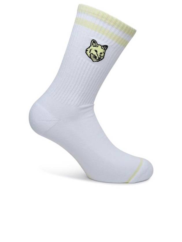 메종키츠네 볼드 폭스 헤드 양말 화이트