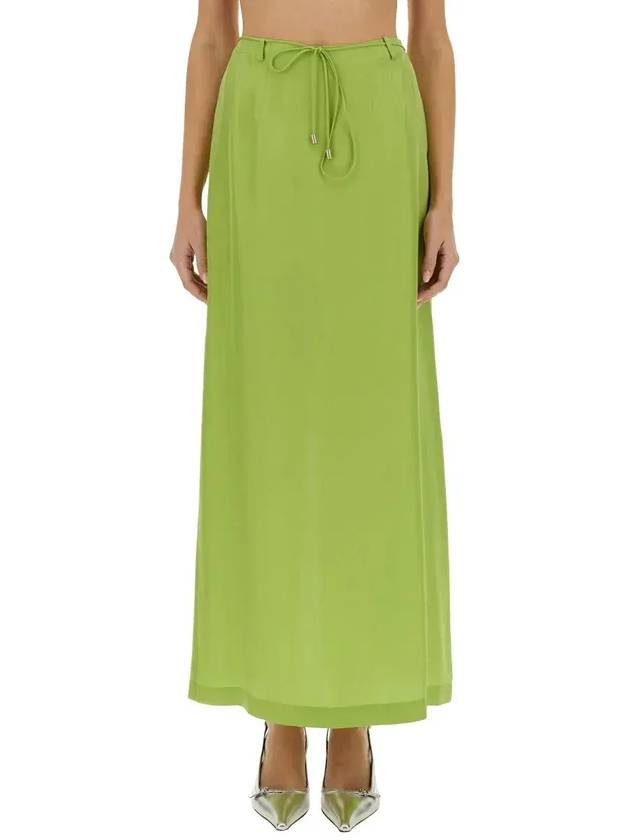 알리시 슬릿 디테일 드로스트링 맥시 스커트 105003_P5042LIME