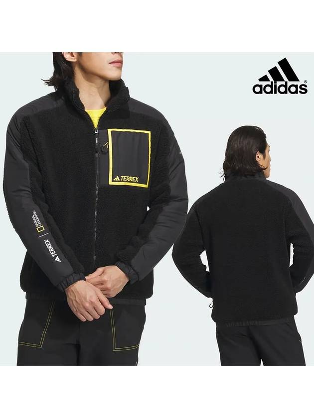 아디다스 바람막이 테렉스 내셔널 지오그래픽 탑 재킷 블랙