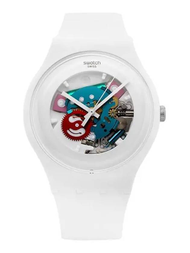 스와치 SWATCH SUOW100 남성 NEW GENT LACQUERED WHITE LACQUERED 시계