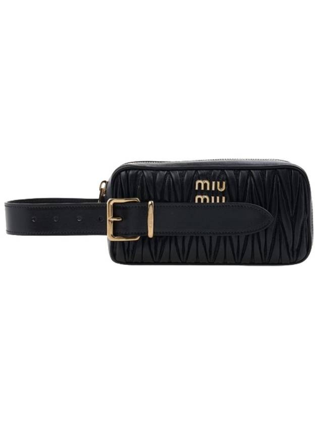 미우 미우 마테라쎄 파우치 블랙 5BF122 N88 F0002