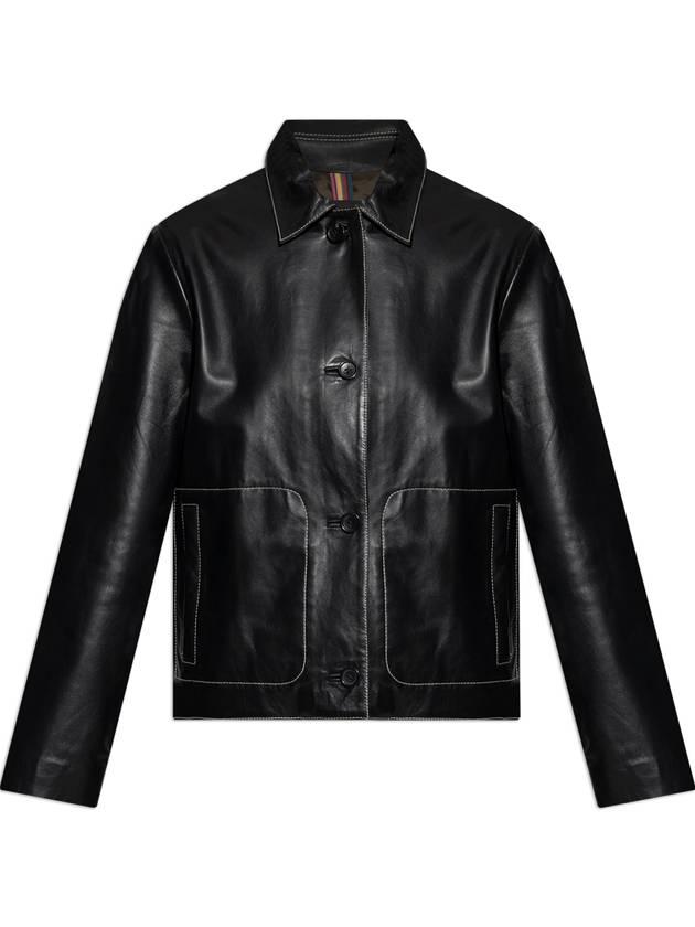 PS Paul Smith Leather Jacket  Women's  Black