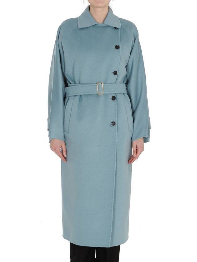 막스마라 여성 오솔 울 싱글 코트 블루