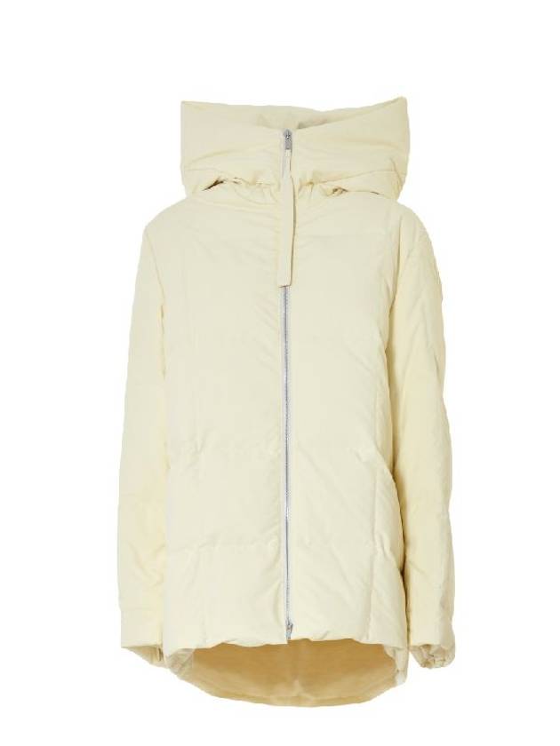 질샌더 숏 미디엄 다운 리사이클 패딩 라이트 베이지