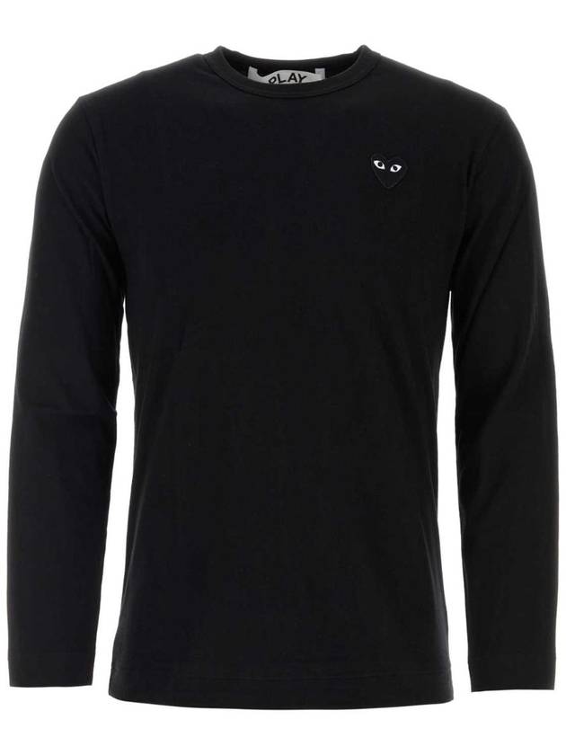 꼼데가르송플레이 Black cotton t shirt P1T120 BLACK