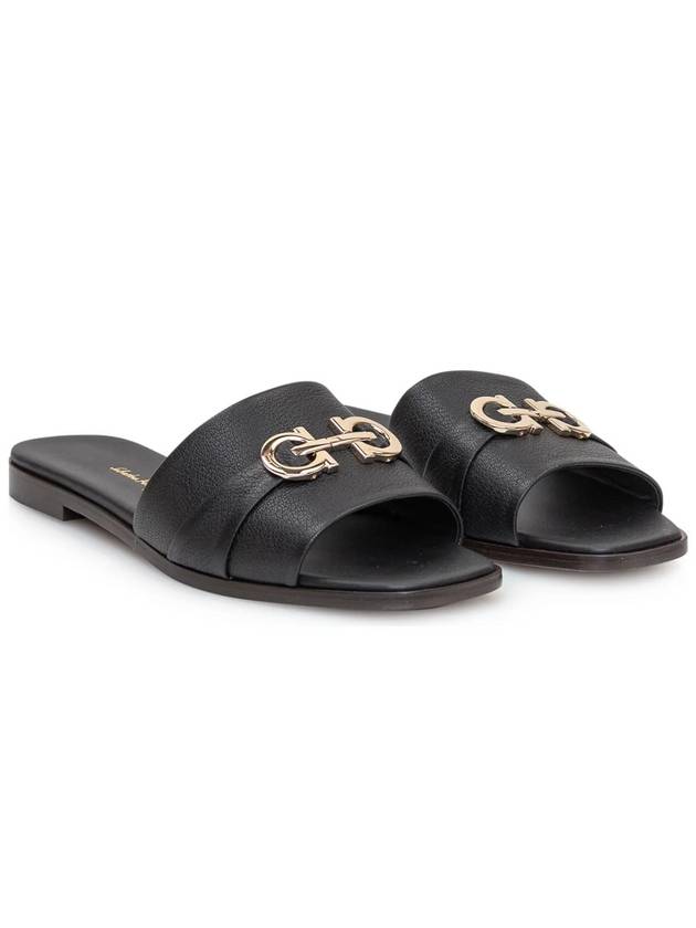 FERRAGAMO 페라가모 ORIA 10 1센치 758084 블랙 플랫 샌들 35 35.5 36.5 37.5 38