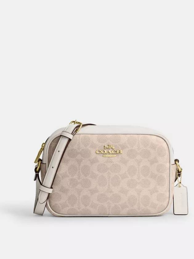 코치 제이미 카메라백 시그니처 캔버스 Gold Sand Chalk