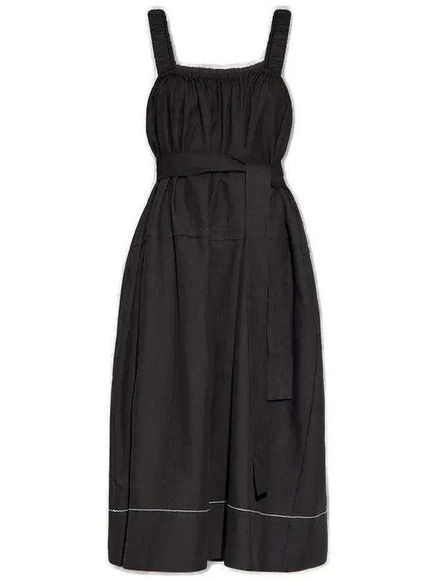 Proenza Schouler 화이트 라벨 민소매 벨티드 플레어 미디 드레스 WL2313273AY147_001