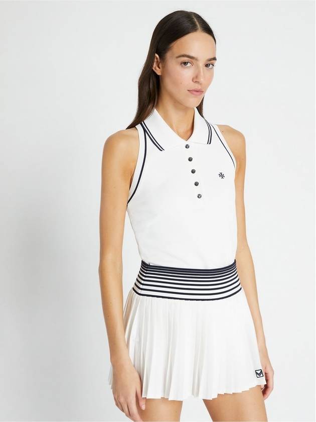 토리 버치 크롭 피케 폴로 탱크탑 테니스 셔츠