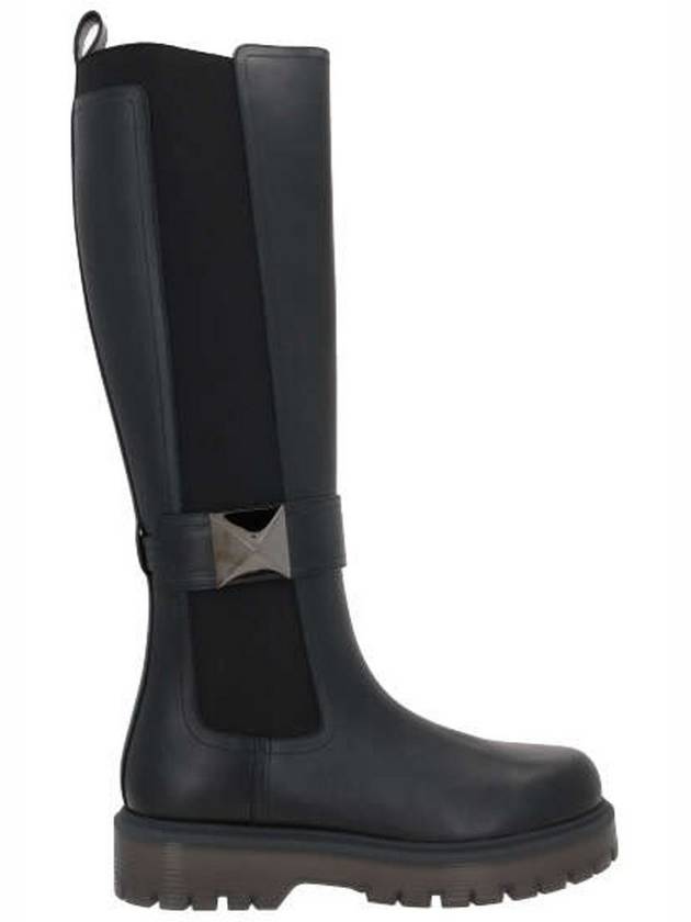 Valentino Garavani 원 스터드 라운드 토 니하이 부츠