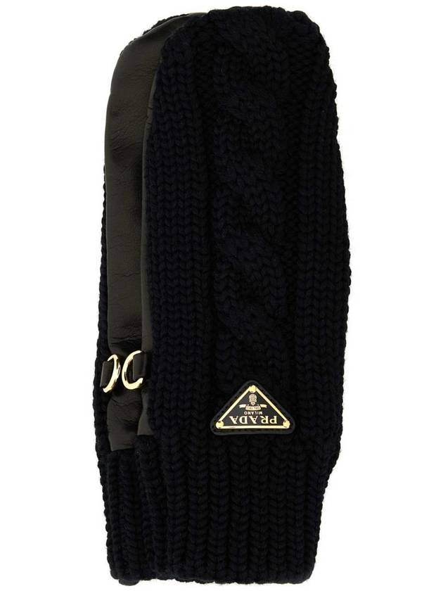 프라다 울 나파 레더 장갑 블랙