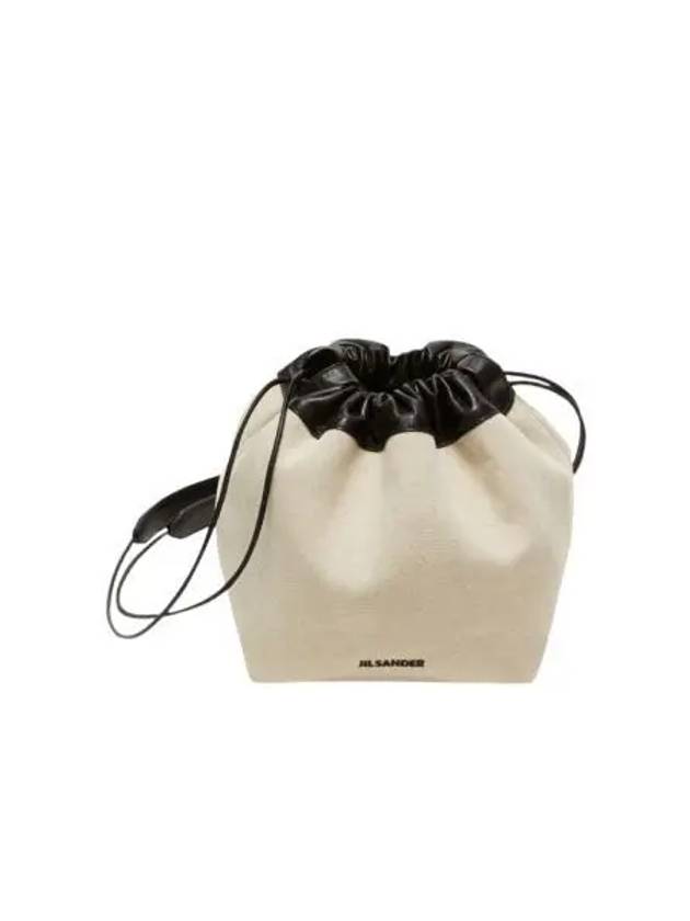 질 샌더 스몰 캔버스 드로우스트링 크로스바디 베이지 Jil Sander Small Canvas Drawstring Crossbody Beige